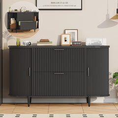 2-Drawer Filing Cabinet with Sliding Door Storage