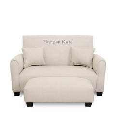 Customized Toddler Upholstered Sofa with Ottoman and Pillows