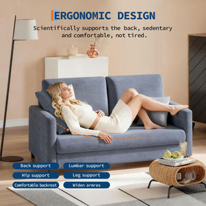 Loveseat Sofa with Pocket Spring Cushion & Teddy Fabric
