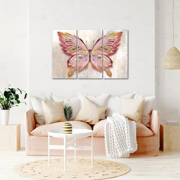 Butterfly Canvas Wall Art – 3-Panel Set