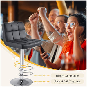 Counter Height Bar Stools with Metal Base & PU Leather Seat