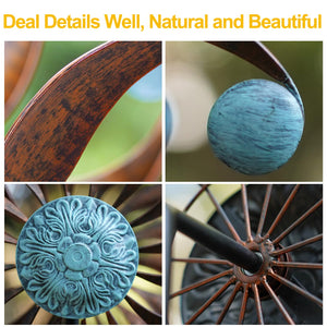 Large Outdoor Metal Wind Spinner with Stake 84 Inch