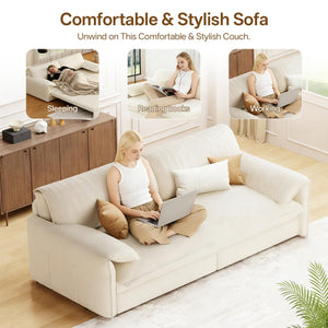 Queen Sleeper Sofa Bed – 3-in-1 Convertible Velvet Pull-Out Couch