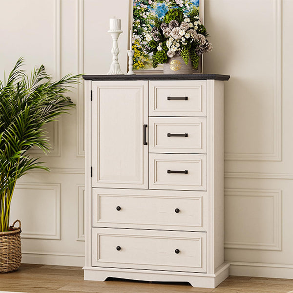 5-Drawer Farmhouse Dresser – Wood Chest of Drawers