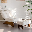 Tufted Accent Chair with Ottoman & Adjustable Backrest