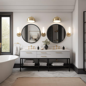 Round Wall Mirror – Matte Black Metal Frame