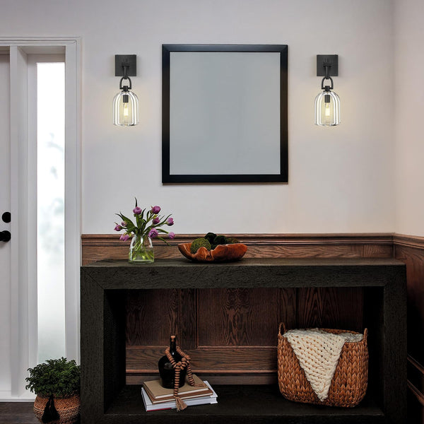 K9 Crystal Wall Sconce with Brass Frame