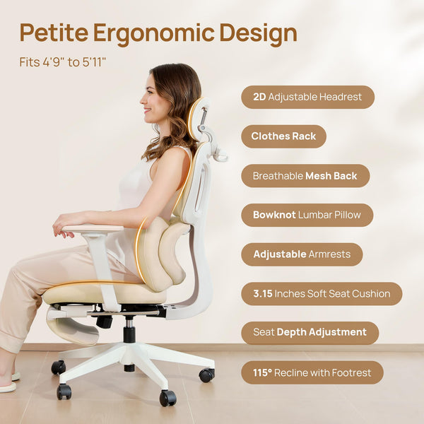 Ergonomic High Back Office Chair with Lumbar Support, Headrest & Footrest