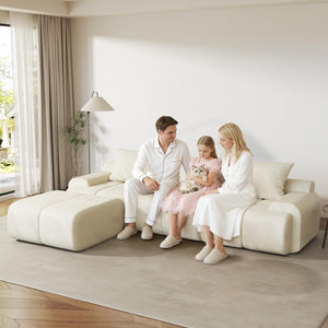 114" Modular Sectional Sofa with Ottoman