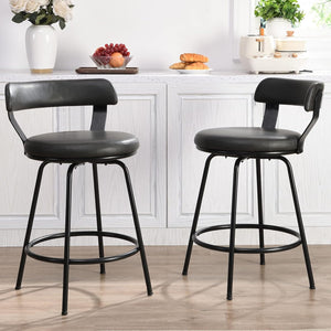 Swivel Counter Height Bar Stools Set of 2 with Back