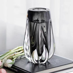 Ceramic Decorative Vase Set — Black & Transparent