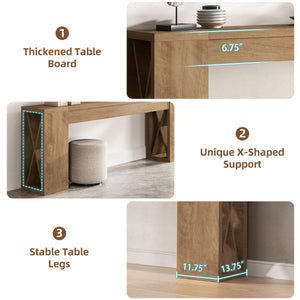86.75-Inch Extra Long Console Table – Brown