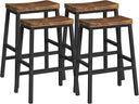Counter Height Bar Stools Set of 4, Saddle Seat with Footrests, Industrial Style