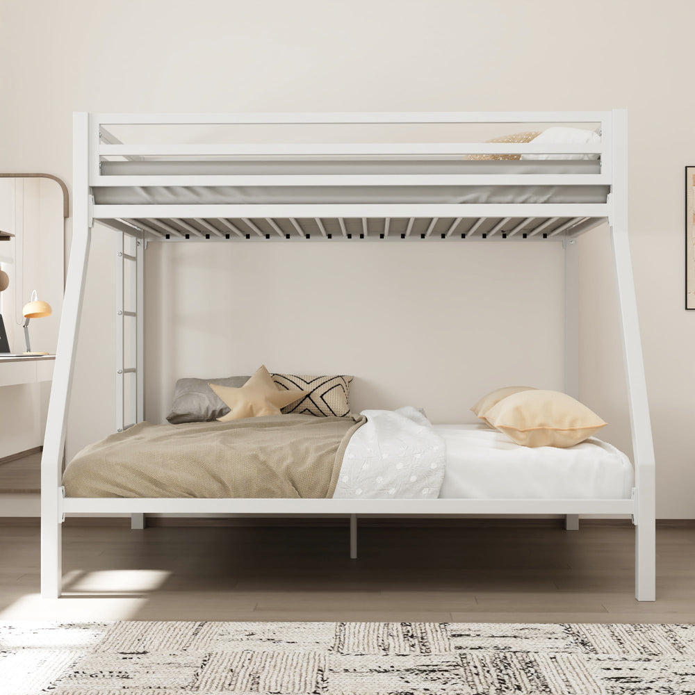 Twin Over Full Metal Bunk Bed with Guardrail