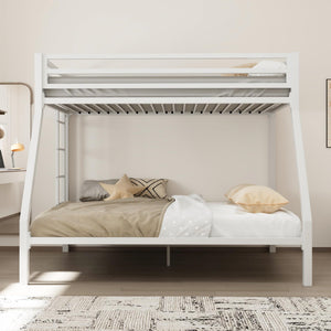 Twin Over Full Metal Bunk Bed with Guardrail
