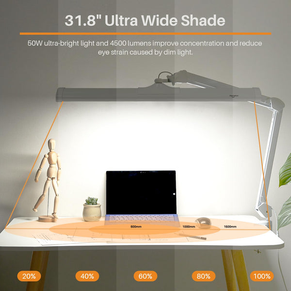 LED Architect Desk Lamp with Clamp & Swing Arm