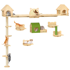Cat Wall Shelves Floor to Ceiling Tower with Scratching Posts