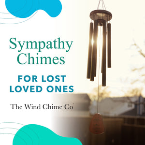 32-Inch Memorial Sympathy Wind Chimes with Greeting Card