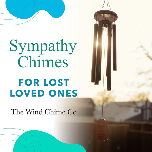 32-Inch Memorial Sympathy Wind Chimes with Greeting Card