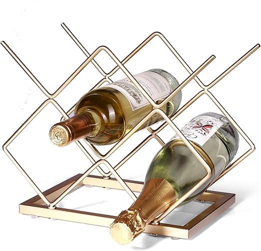 Countertop Wine Rack – 5 Bottle Metal Wine Holder Stand