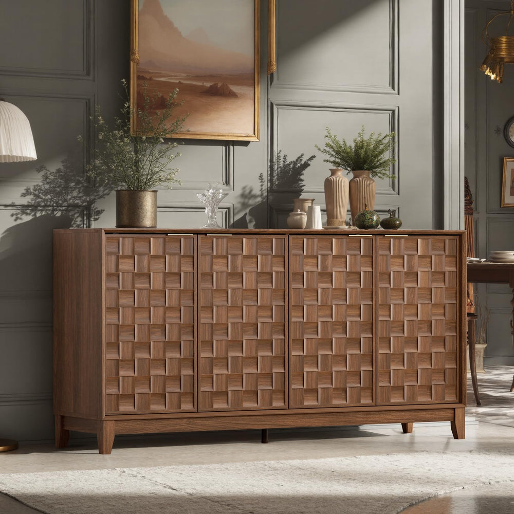 Fluted Sideboard Cabinet with Storage