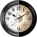 24-Inch Outdoor Wall Clock with Thermometer, Hygrometer & Smart Night Light