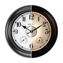 24 Inch Illuminated Outdoor Wall Clock with Temperature & Humidity Display