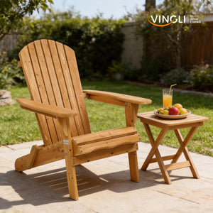 Folding Adirondack Chair – Solid Fir Wood, Outdoor