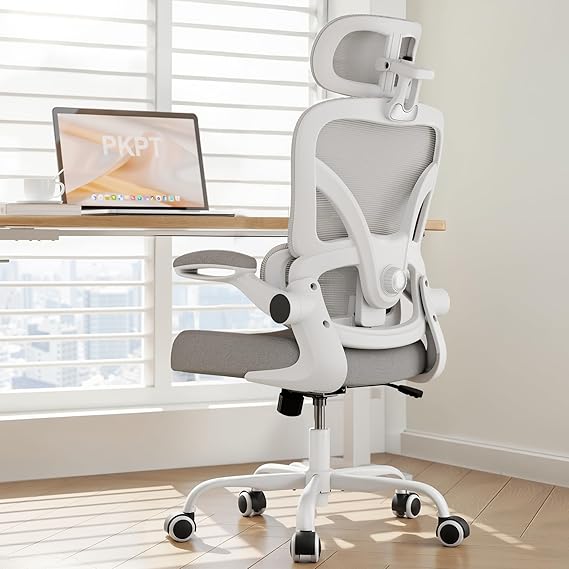 Ergonomic Office Chair 330LBS with Lumbar Support & Flip-Up Armrests