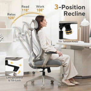 Ergonomic Mesh High-Back Office Chair with 3D Armrests