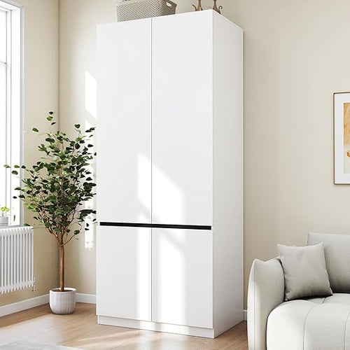 White Wardrobe Closet with Doors