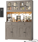 71" LED Kitchen Pantry Cabinet with Power Outlet