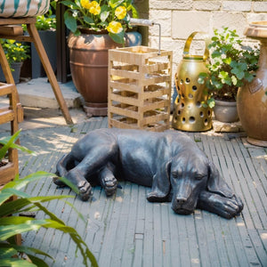 Sleeping Dog Garden Statue – Resin Outdoor Sculpture for Patio, Lawn & Yard