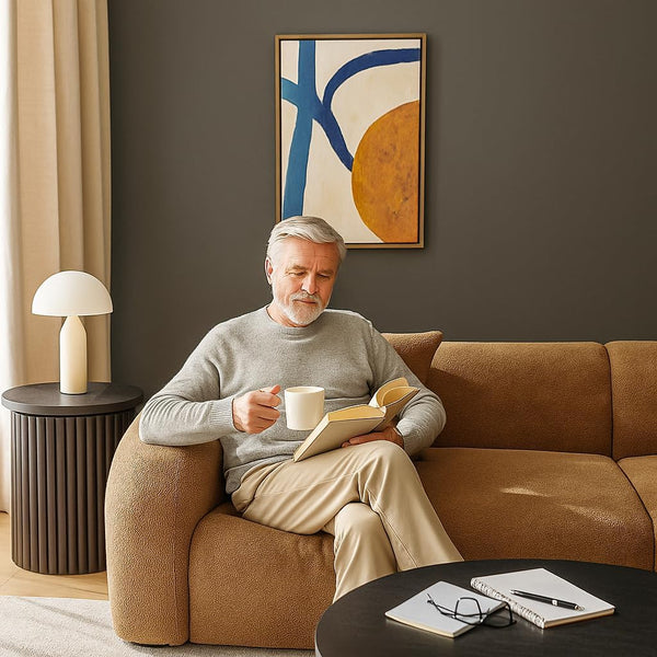 Modern Sectional Sofa 3-Seater with Curved Armrests