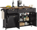 Kitchen Island with Power Outlet & Drop Leaf