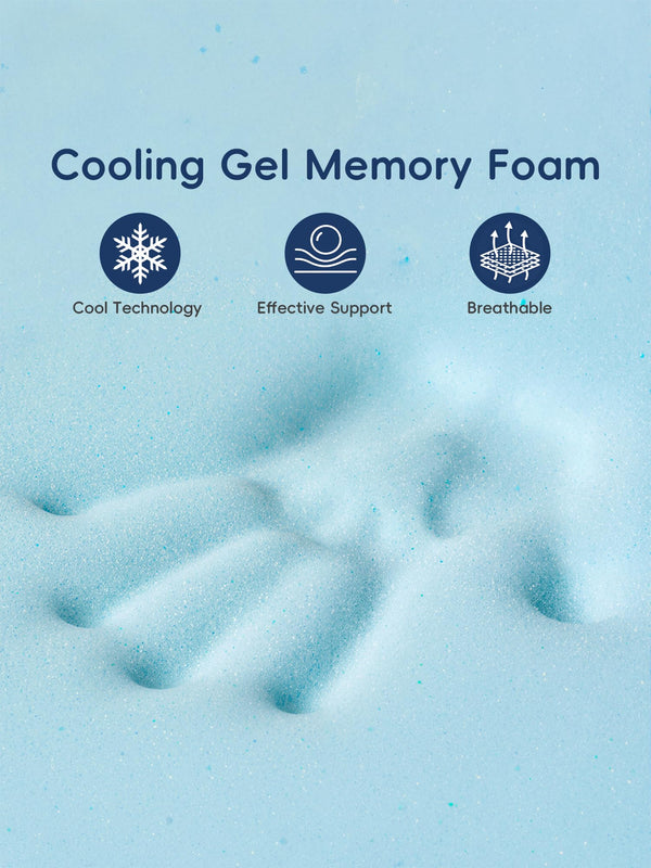 Memory Foam Mattress Topper - Dual Layer Cooling Pillow Top