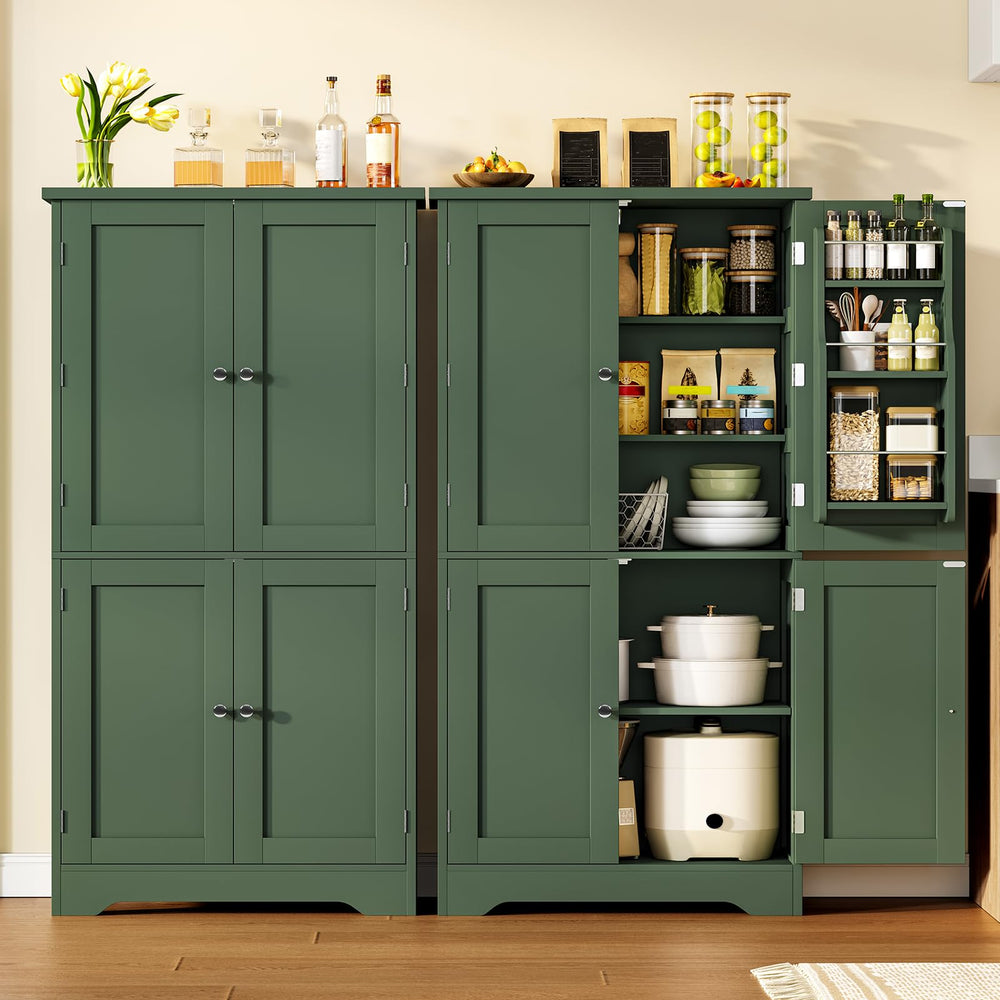 51" H Pantry Cabinet with 4 Doors & 6 Door Shelves