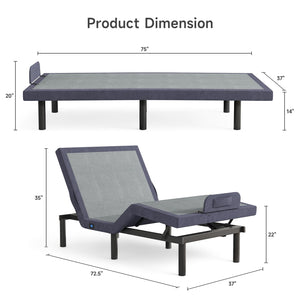 Adjustable Electric Bed Frame with Wireless Remote & Massage
