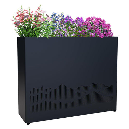 Metal Rectangular Planter Box — 38" Raised Garden Bed, Galvanized Steel, Easy Assembly
