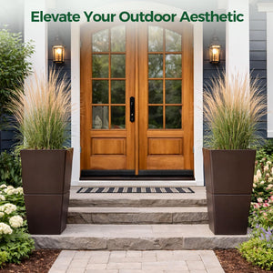 Tall Outdoor Planters with Wheels & Drainage – Set of 2