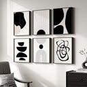 Framed Abstract Wall Art Set of 4 – Black & White Canvas Prints