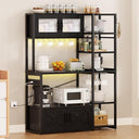 5-Tier Baker's Rack with Storage Cabinets, Power Outlet & LED Light