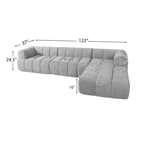 L-Shaped Sectional Sofa with Chaise Lounge – 122" Modular Cloud Couch
