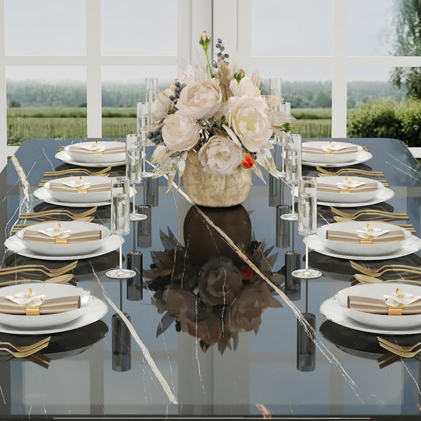 Modern Marble Dining Table Set with Chairs