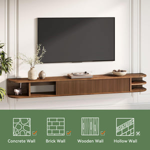 71" Floating TV Stand with Fluted Doors