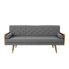 Mid-Century Modern Tufted Fabric Sofa