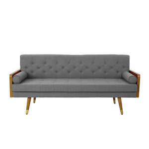 Mid-Century Modern Tufted Fabric Sofa