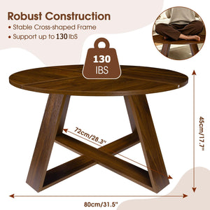 Round Coffee Table 31.5" with Open Storage