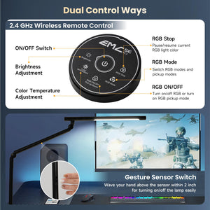 LED Desk Lamp with Clamp & RGB Ambient Light