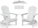 Folding Solid Wood Adirondack Chair with Pre-Assembled Backrest
